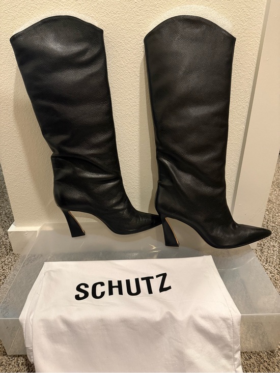 SCHUTZ Shoes - SCHUTZ Black Pointed Toe Leather Boots